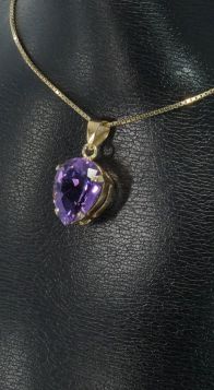 Amethist edelsteen 14k gouden ketting hanger design
