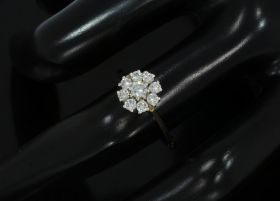 Rozet 14k gouden ring met 9 diamanten dames juweel