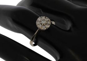 Entourage 14k witgouden ring met 9 briljant geslepen diamanten