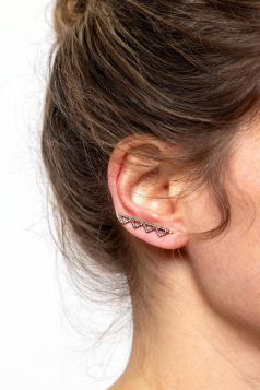 Earcuffs oorbellen met 104 diamanten verguld zilver India