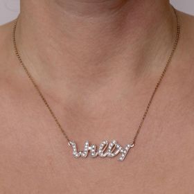 Naam ketting Willy met 43 diamanten 18 karaats witgouden juweel