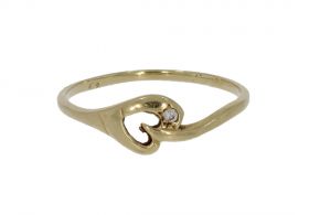 14 karaats gouden opengewerkte ring zirkonia