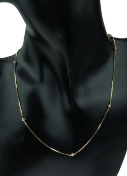 14 karaats gouden gevlochten bolletjes fantasie collier