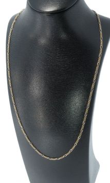 Figaro 14 karaats gouden schakel ketting bicolor karabijnslot unisex