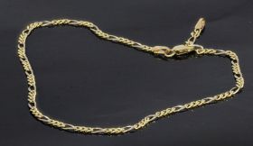 Figaro bicolor 14 karaats gouden enkelband dames