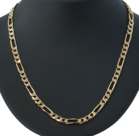 Figaro schakel ketting heren massief 14 karaats goud 60cm