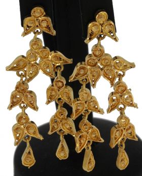 Uniek set 20 karaats gouden Vintage design oorbellen handgemaakt