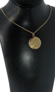 Foto medaillon antiek 14 karaats gouden kettinghanger 