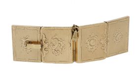 Boek medaillon 14 karaats gouden hanger 4 foto's antiek