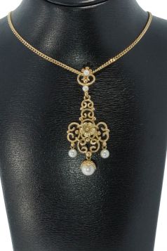 Bloem design fraaie 14 karaats gouden ketting hanger
