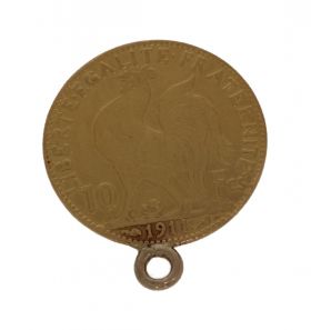 Gouden munt 10 Frank 1911 ketting hanger