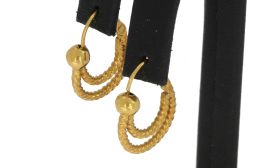 Getorste creolen antiek set 14k gouden oorbellen ca. 1870