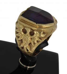 Gouden unisex ring met amethist 