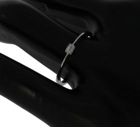 14k witgouden elegante dames ring met baquette geslepen diamant