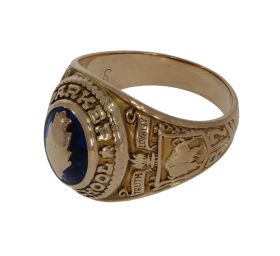 Gouden college school heren zegel ring unisex dames