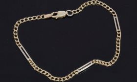 Gourmet schakel armband bicolor dames sieraad