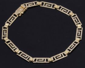 Meander motief 14 karaats gouden armband griekse schakel