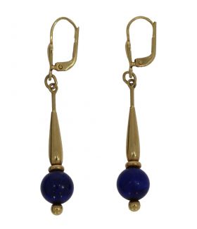 gouden dames oorbellen met lapis lazuli