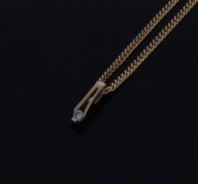 Diamant gouden bicolor design ketting hanger