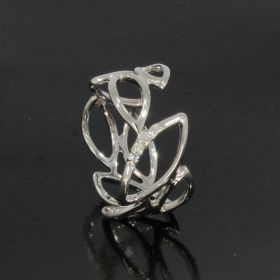 Diamanten 18 karaats witgouden opengewerkte bandring