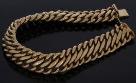 Gouden gourmet schakel armband