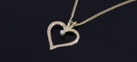 Hart 14 karaats gouden ketting hanger diamant
