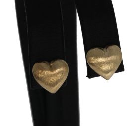 Gouden set oorbellen hart vorm