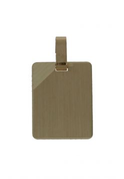 14 karaats gouden rechthoekige graveerplaat ketting hanger