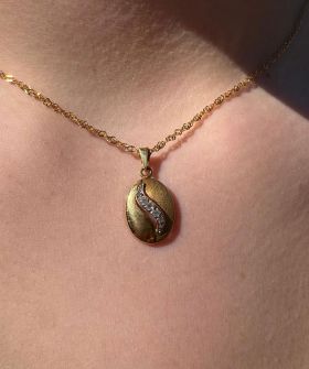 Diamanten 18k gouden ketting hanger gematteerde bewerking