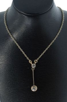 Negligé gouden collier met bolsjewiek geslepen diamant hanger antiek 14k