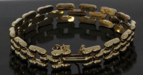 Retro 14 karaats gouden armband met zilveren kern