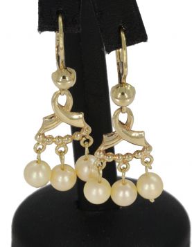 Design 14 karaats gouden zoetwater parel dames oorbellen