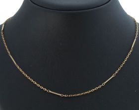 Gouden 14k anker staafjes collier ketting