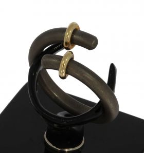 Edelstalen titanium 14 karaats gouden design ring