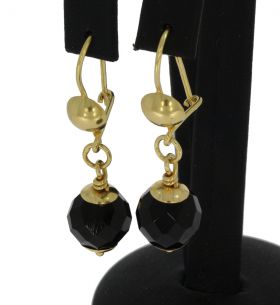 14 karaats gouden set Vintage oorbellen met git kraal