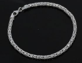 18 karaats witgouden vossenstaart schakel armband dames