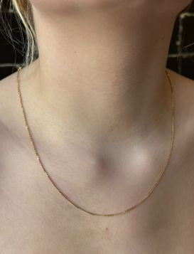 Gourmet 14 karaats geelgouden schakel dames ketting lengte 50cm