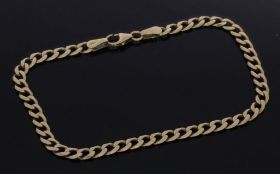 14 karaats gouden platte gourmet schakel armband