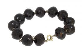 Granaten antieke armband robuuste kraal 14k gouden slot