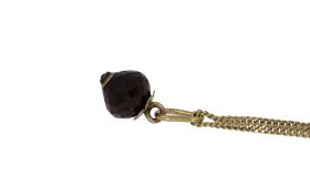 Granaat antieke ketting hanger 14k gouden hangoogje