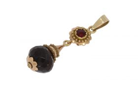 Granaat antieke filigrain bewerkte 14k gouden ketting hanger