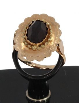 Granaat vintage ring 14k goud klassiek dames juweel