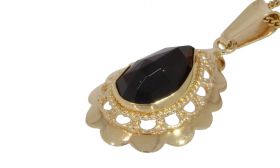 Granaat vintage klassieke 14 karaats gouden ketting hanger