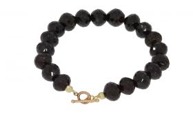 Granaat armband grote kralen 14k gouden antiek kapittel slot