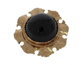Granaten exclusieve grote 14 karaats gouden antieke broche handgemaakt