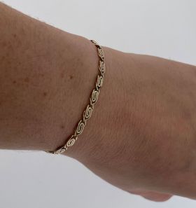 14 karaats gouden Vintage armband Griekse schakel motief