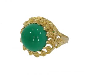 Groen Agaat 18 karaats gouden design dames ring