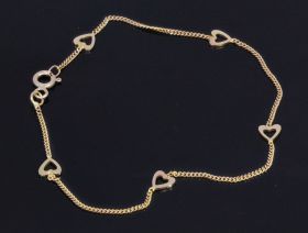 Hart 14k gouden gourmet schakel armband dames