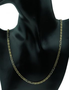 Massieve 14 karaats gouden bicolor heren schakel ketting 