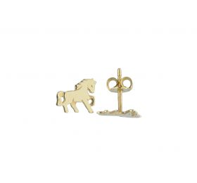 14 karaats gouden kinder oorknopjes - paard